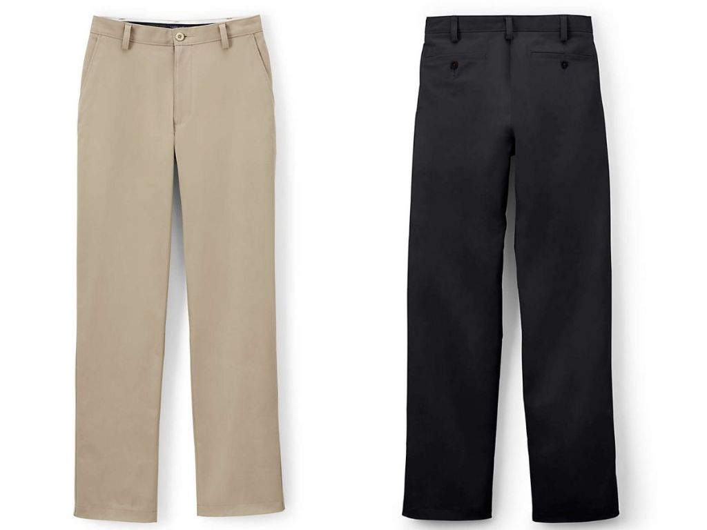 Lands End Men's Chino in khaki and black