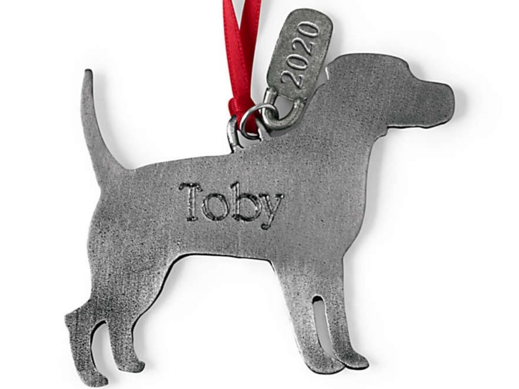 2020 dog Lands End Pewter Ornament