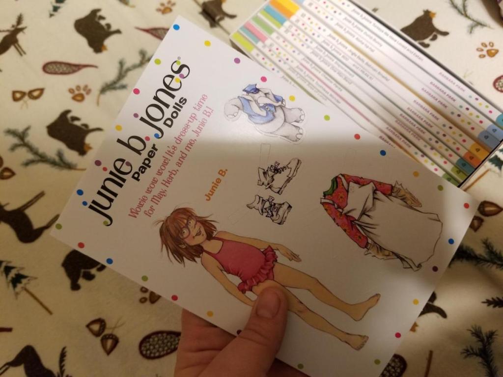 hand holding Junie B. Jones book