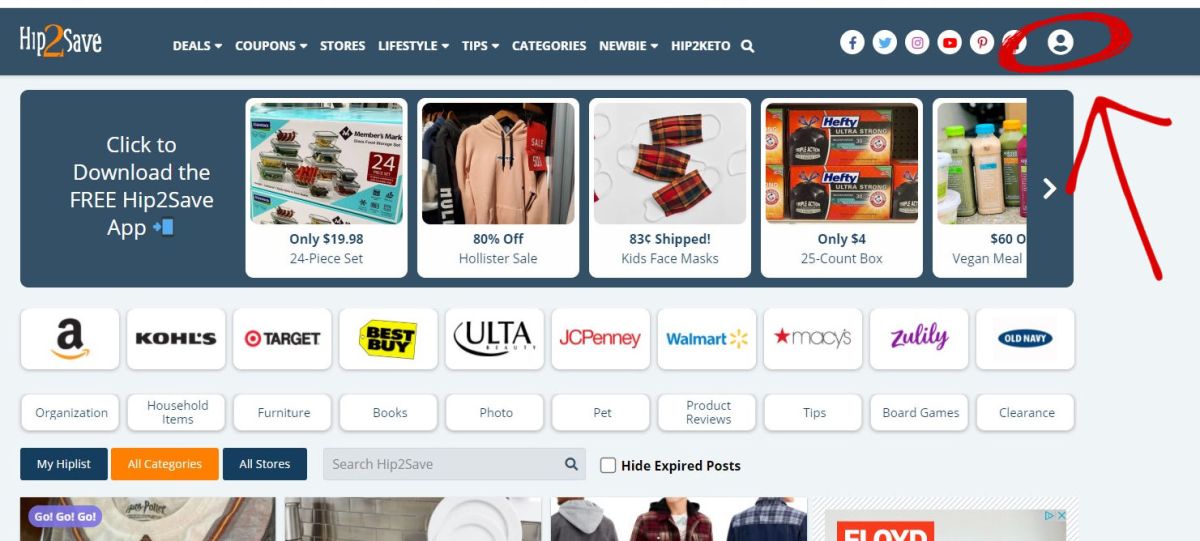 screenshot of Hip2Save.com