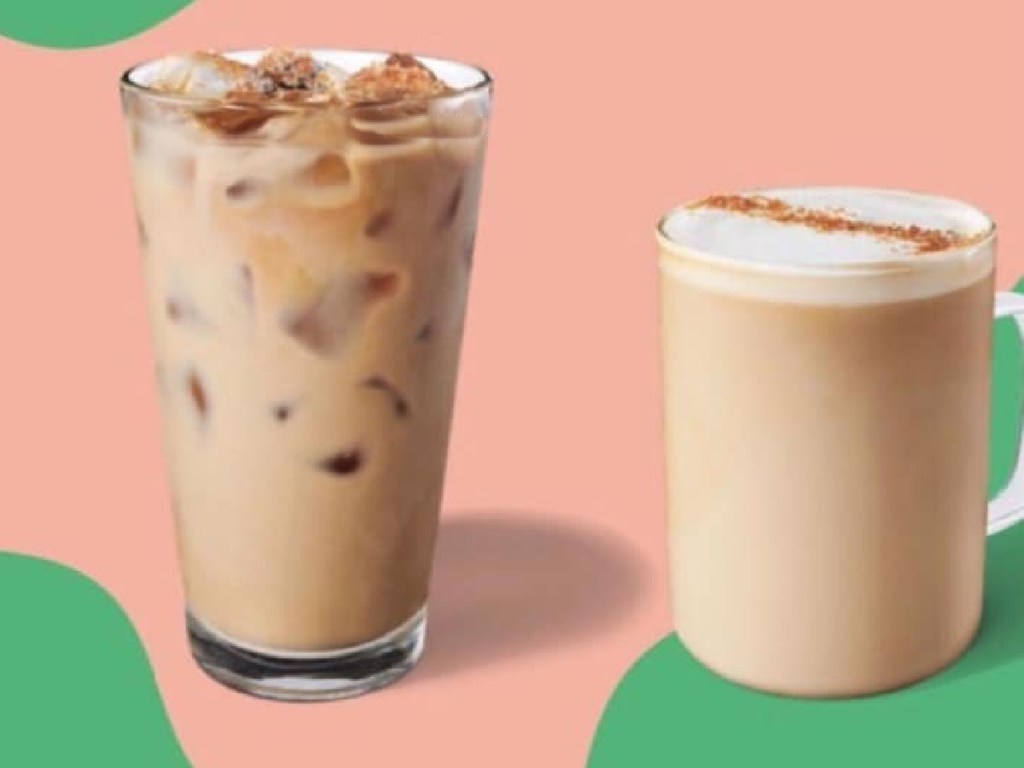 starbucks iced and hot Honey Oatmilk Latte