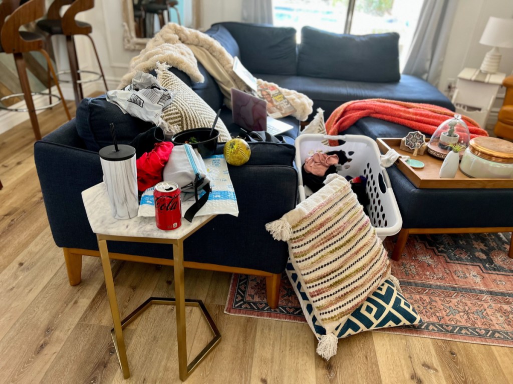 messy family room