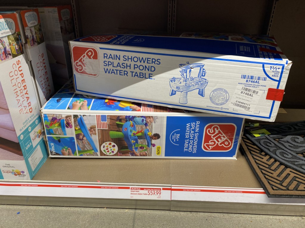 kids water table in box on display in store