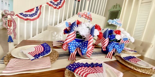 The Secret to a 4th of July Party on the Cheap – Just Use $1.25 Dollar Tree Decorations!
