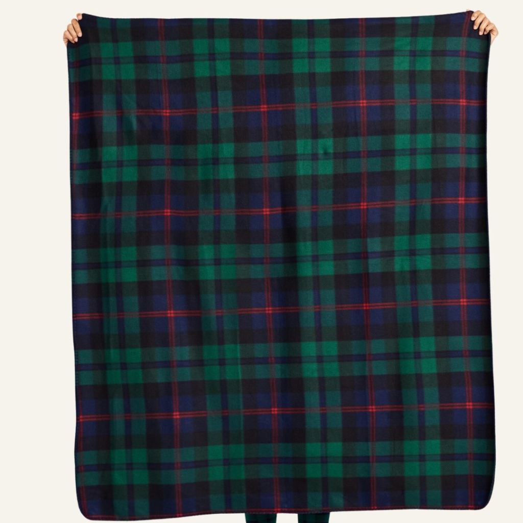 Old Navy Fleece Blanket being held up by a person