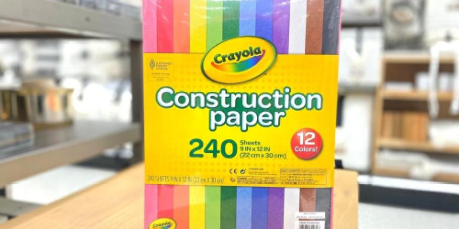 Crayola Construction Paper 240-Pack Only $3.99 Shipped for Prime Members (Reg. $8)