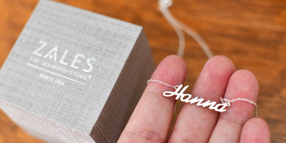 Zales Sterling Silver Name Necklace Only $25 Shipped
