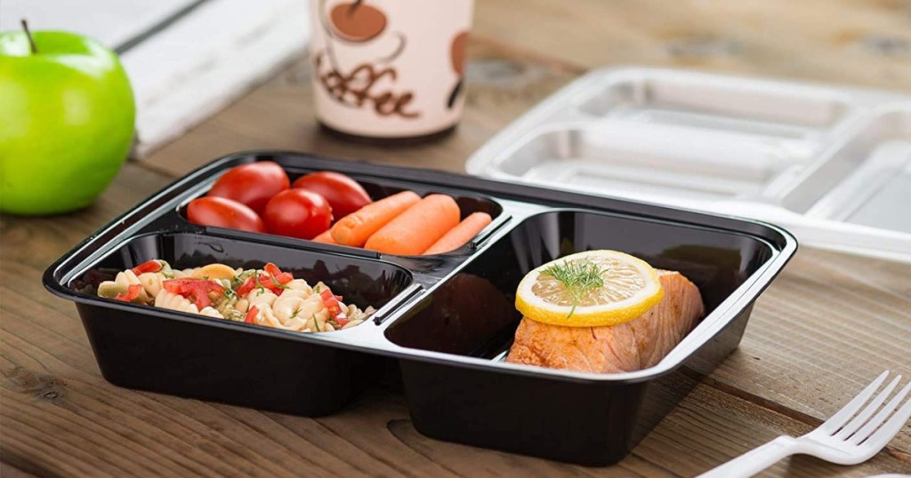 EZ Prepa [20 Pack] 32oz 3 Compartment Meal Prep