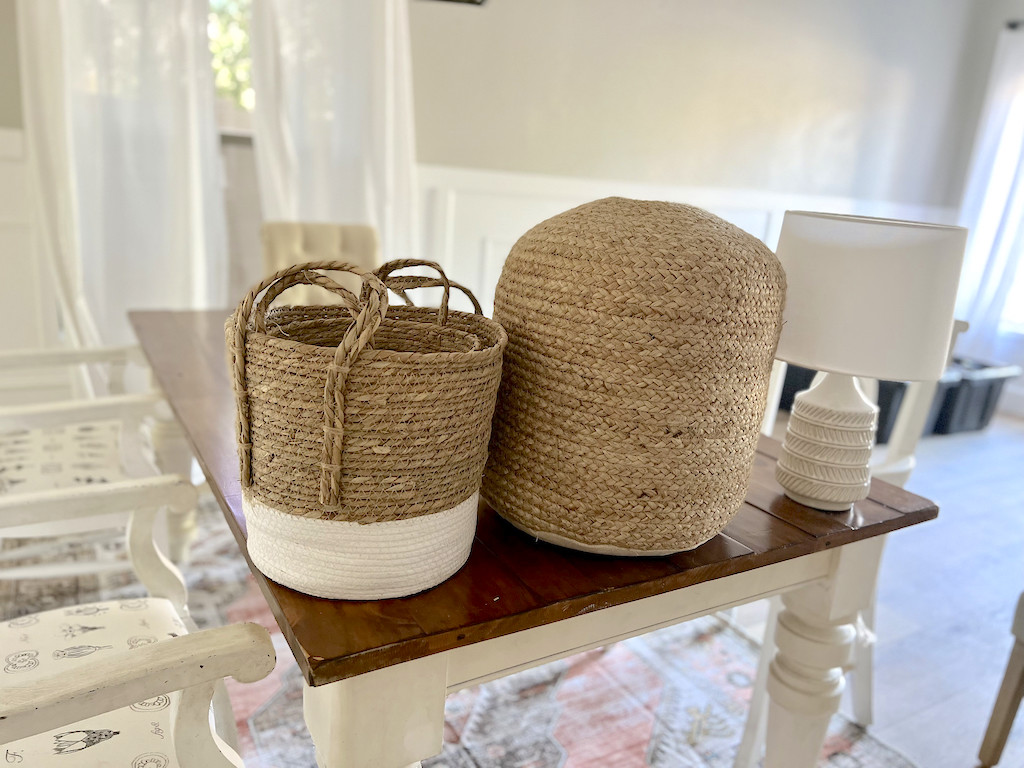 Walmart boho home decor sitting on table 
