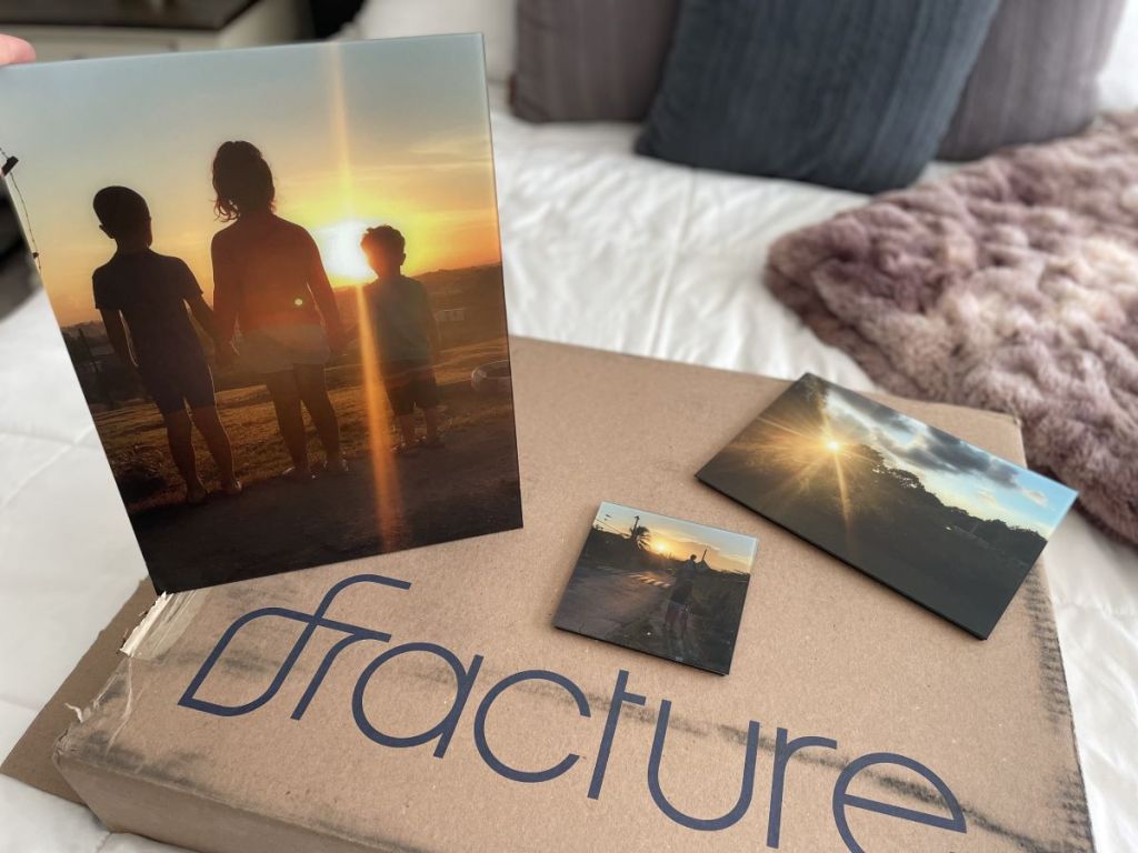 Fracture Glass Prints on a box