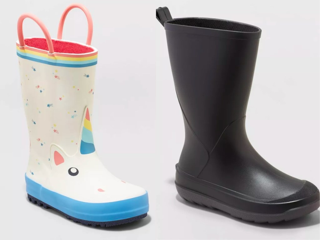 unicorn and plain black target kids rain boots