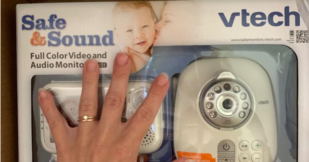 Hand on Vtech Safe and Sound Monitor