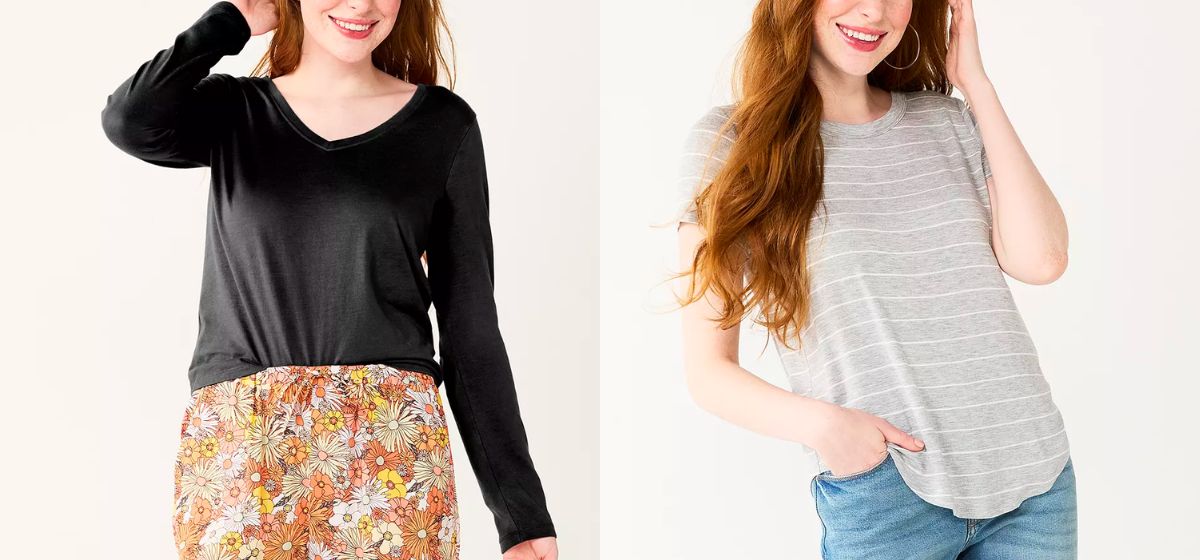 Juniors' SO Essential Long Sleeve V-Neck Top 2