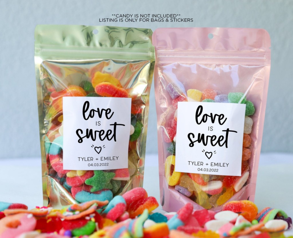 Love Is Sweet Bridal Shower Favor Bags - bridal shower ideas