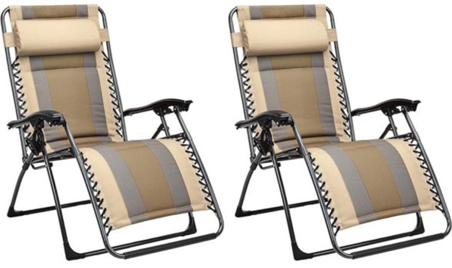 two beige xero gravity chair stock images