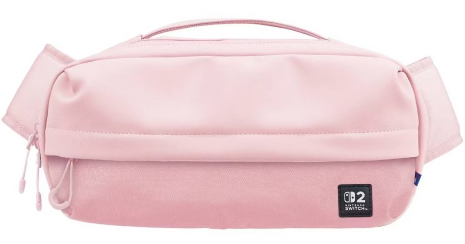 a pink Nintendo Switch carry bag