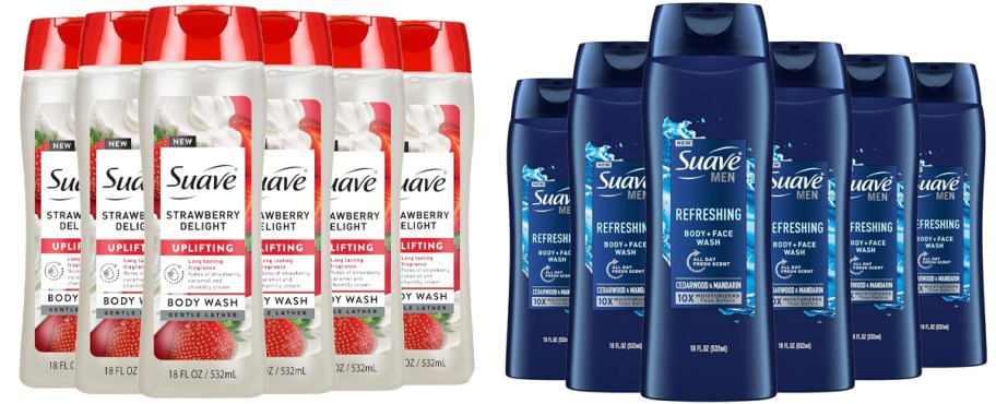 12 bottles of suave strawberry and refreshing body wash 