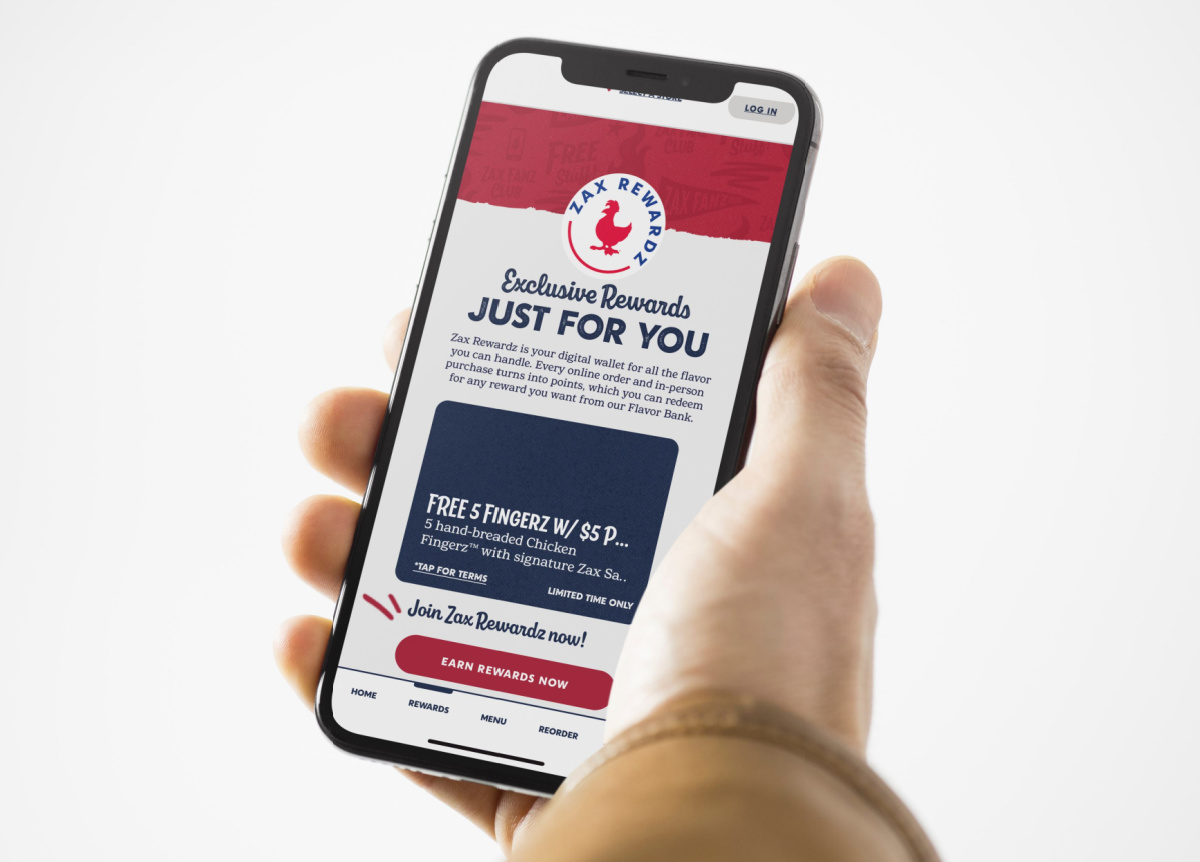 showing a free fast food offer on the zaxbys app
