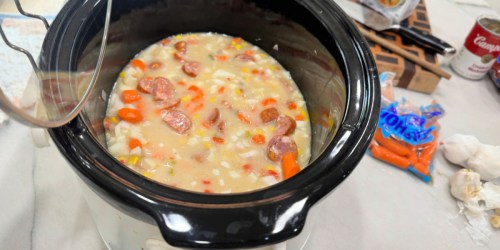 Turn Frozen Hash Browns into Easy Sausage Corn Chowder!