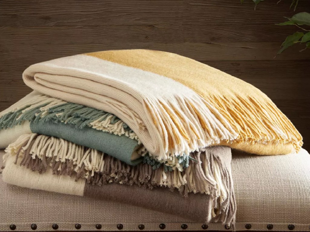 Ink + Ivy Color Block Throw in different colors