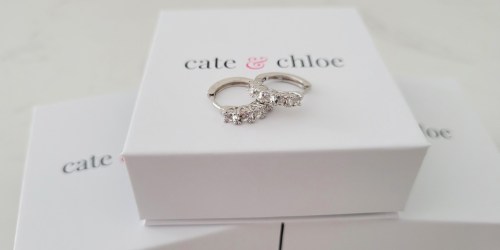 Cate & Chloe Crystal Hoop Earrings + Gift Box Only $17.99 on Walmart.com