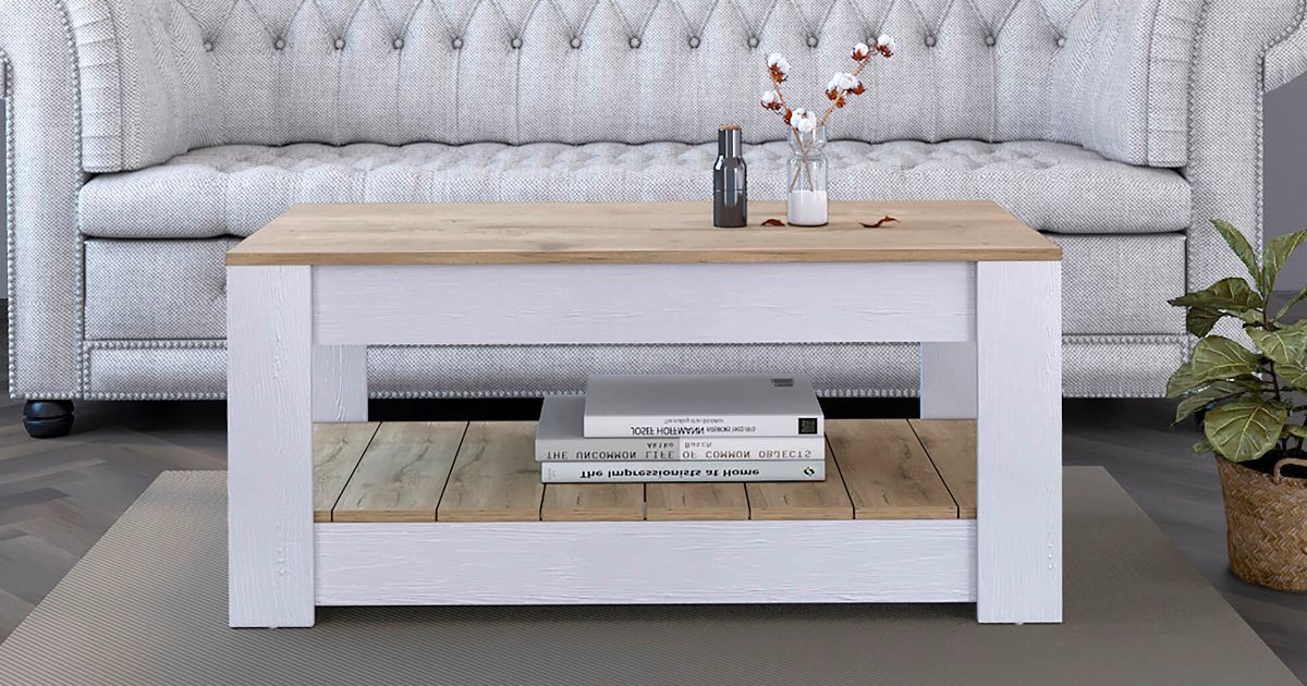 RST Brands&nbsp;Lindon Golden Oak MDF Farmhouse Coffee Table