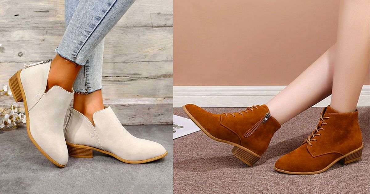 YASIRUN&nbsp;Womens Beige Ankle Boots