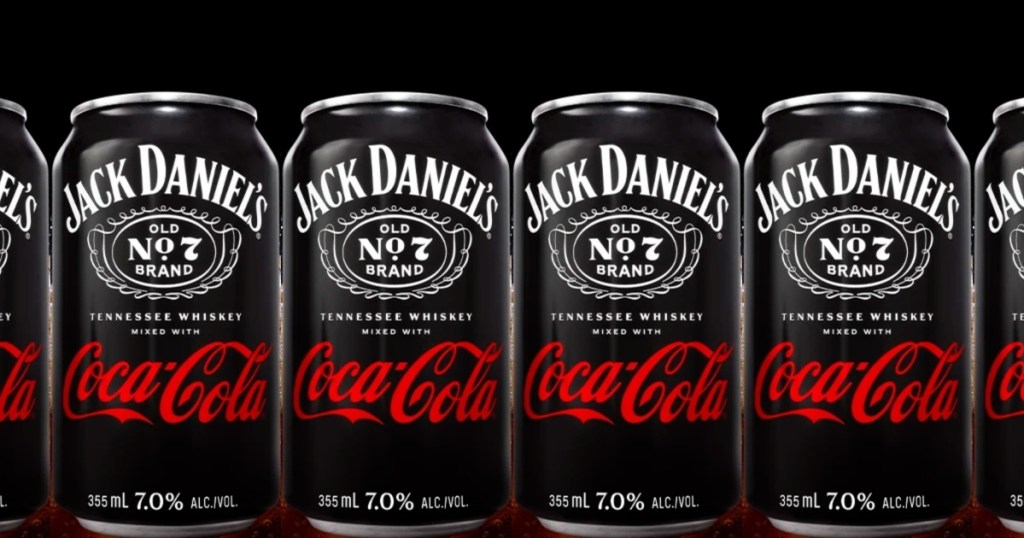 4 cans of Jack Daniels rum and Coke