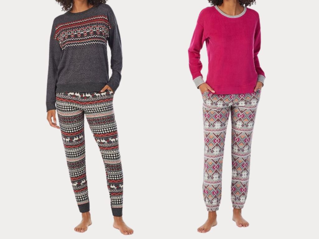 Cuddl Duds Women's Sweater Knit Crewneck Pajama Sleep Set&nbsp;and Cuddl Duds Women's 3-pc. Stretch Fleece Pajama & Headband Set