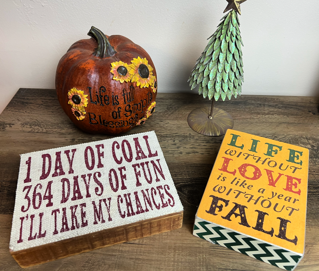 Assorted Holiday Decorations given as unusual bridal shower gifts