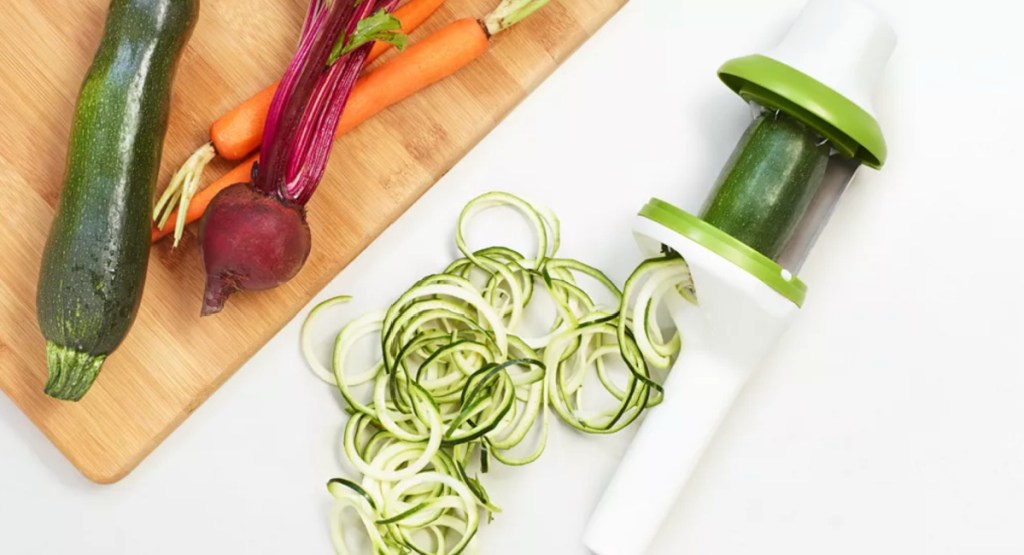 Martha Stewart&nbsp;Handheld Spiralizer with veggies around