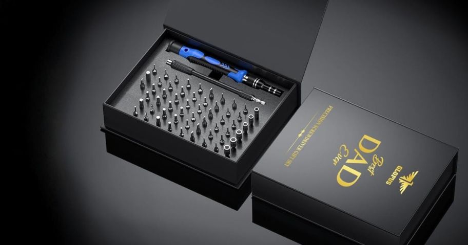 screwdriver set against black background