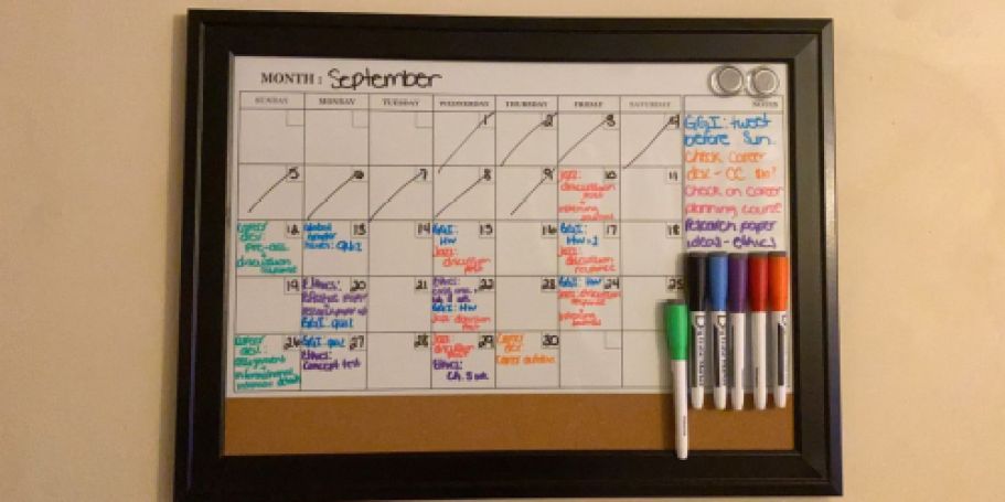Magnetic Whiteboard Calendar & Cork Board Only $10 on Amazon (Reg. $25) | Great for Dorms