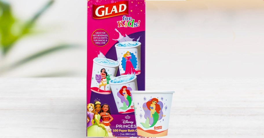 pink box of disney princess paper cups