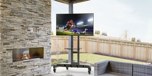 Rolling TV Cart w/ Adjustable Shelf Only $73.99 Shipped for Amazon Prime Members | Fits TVs Up to 80″