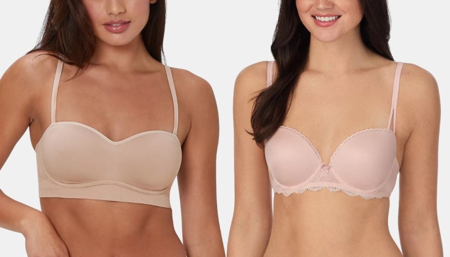 two models wearing different style bras