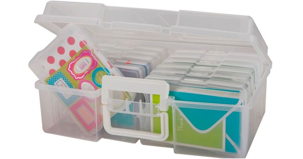 IRIS&nbsp;14.98-in W x 5.15-in H x 9.71-in D Clear Plastic Stackable Bin stock image