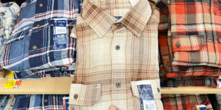 Men’s Flannel Shirts Only $4.98 on Walmart.com | Big & Tall Sizes Included!