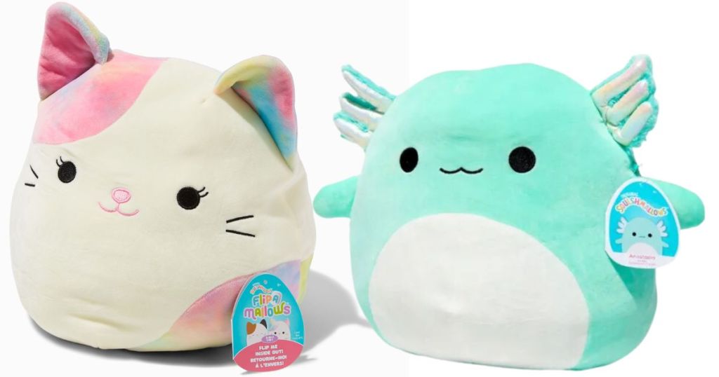 Squishmallows&trade; Flip-A-Mallows Cat 12" Plush Toy and Squishmallows&trade; 12'' Anastasia Turquoise Axolotl Plush Toy 
