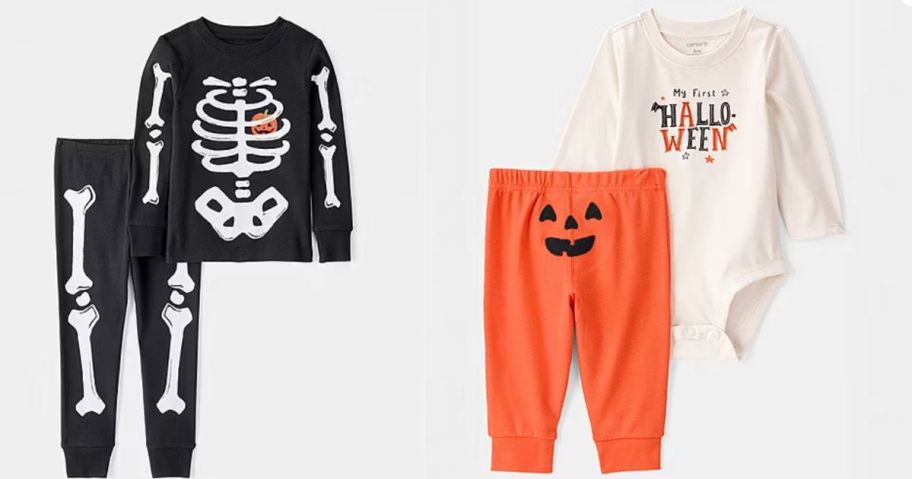 two kids halloween pajama sets
