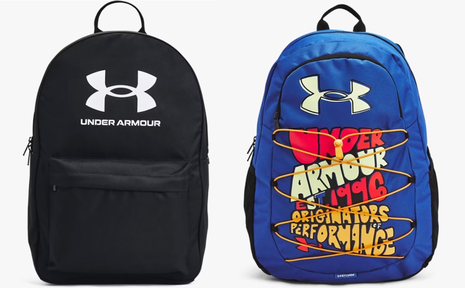 black and blue under armour backpacks