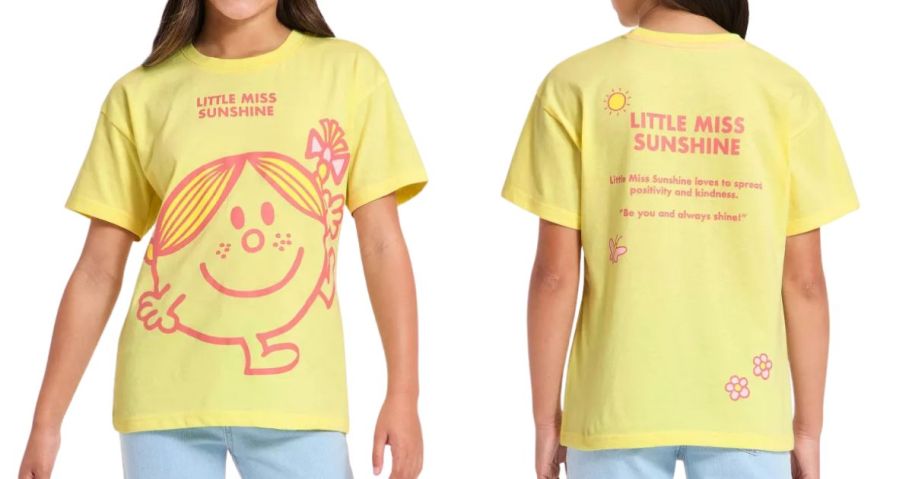 girl wearing little miss tee