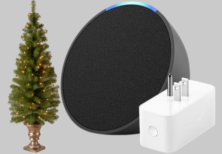 five ft tree shown with Alex Pop and smart plug bundle