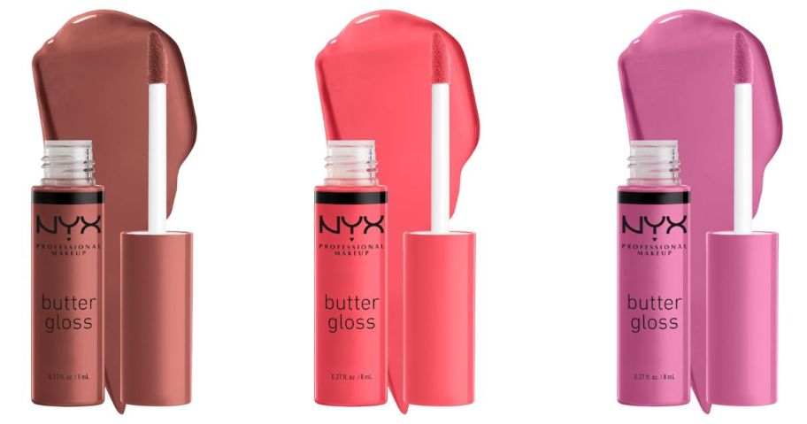 three NYX Butter Lip Glosses