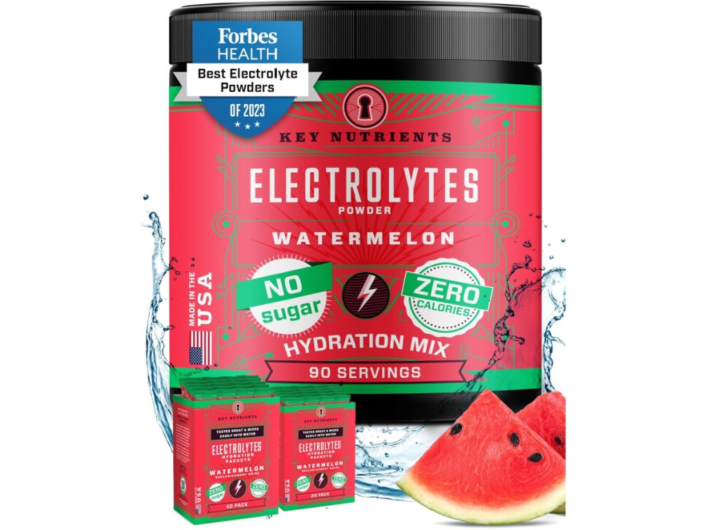 stock image of Key Nutrients Electrolytes Powder Mix 90 Servings - Refreshing Watermelon&nbsp;