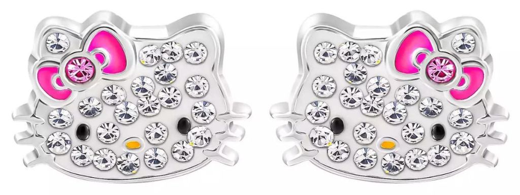 Hello Kitty Brass Crystal Stud Earrings