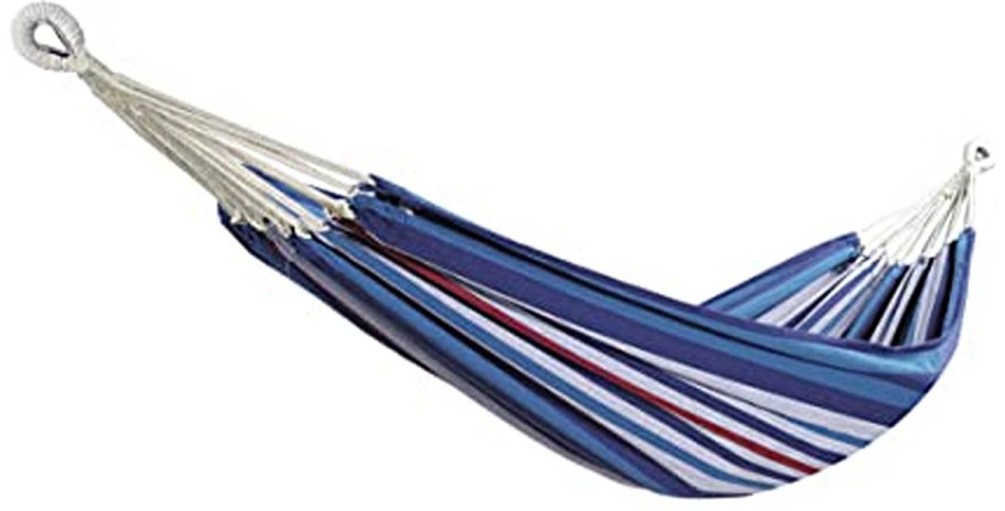 striped blue fabric hammock