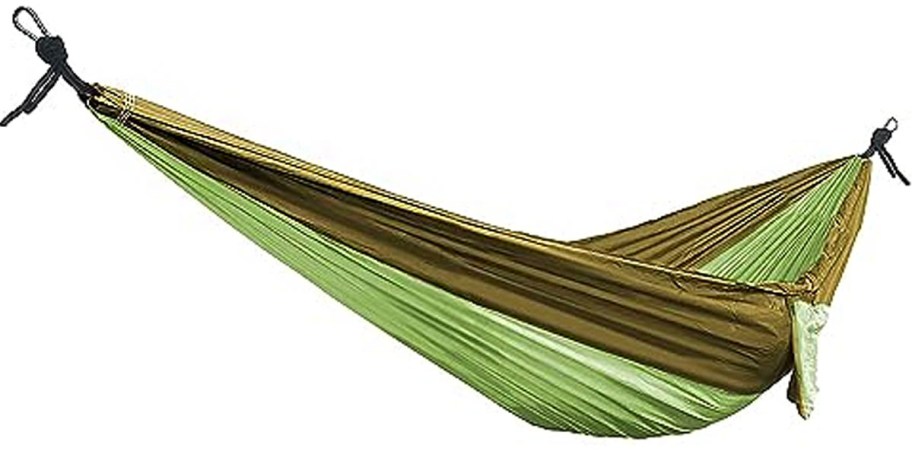 green and brown hammock