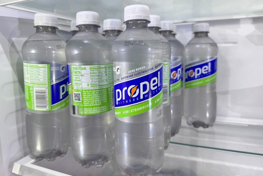 lots of bottles of propel in fridge