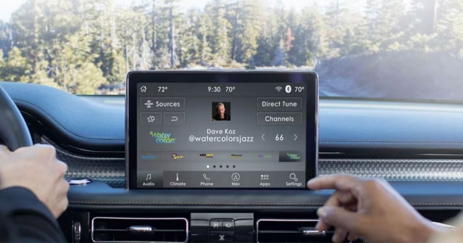 pop-up screen in a car